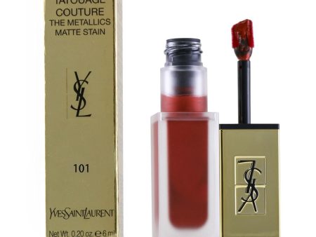 Yves Saint Laurent Tatouage Couture The Metallics - # 101 Chrome Red Clash  6ml 0.2oz For Sale