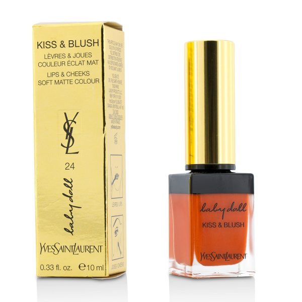 Yves Saint Laurent Baby Doll Kiss & Blush - # 24 Orange Intrepide  10ml 0.33oz For Sale