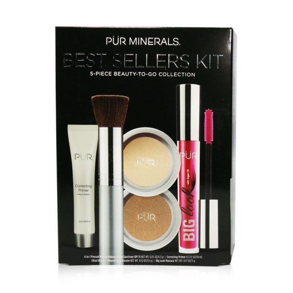 PUR (PurMinerals) Best Sellers Kit (5 Piece Beauty To Go Collection) (1x Primer, 1x Powder, 1x Bronzer, 1x Mascara, 1x Brush) - # Blush Medium  5pcs Cheap