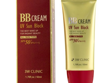 3W Clinic UV Sun Block BB Cream SPF50+ PA+++  50ml 1.76oz Sale