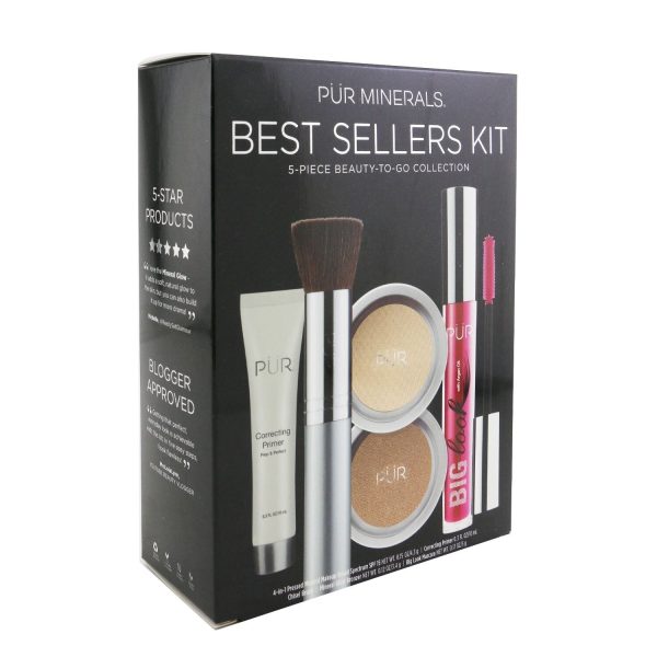 PUR (PurMinerals) Best Sellers Kit (5 Piece Beauty To Go Collection) (1x Primer, 1x Pressed Powder, 1x Bronzer, 1x Mascara, 1x Brush) - # Light  5pcs Fashion