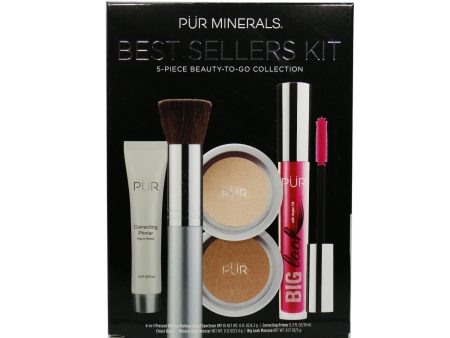 PUR (PurMinerals) Best Sellers Kit (5 Piece Beauty To Go Collection) (1x Primer, 1x Powder, 1x Bronzer, 1x Mascara, 1x Brush) - # Blush Medium  5pcs Cheap